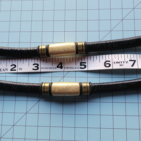 Brass and Leather bracelets - Picture 7 of 8